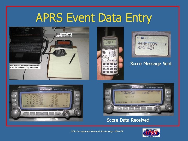 APRS Event Data Entry Score Message Sent Score Data Received APRS is a registered