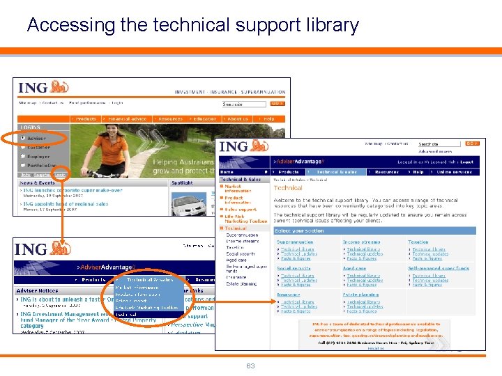 Accessing the technical support library 63 