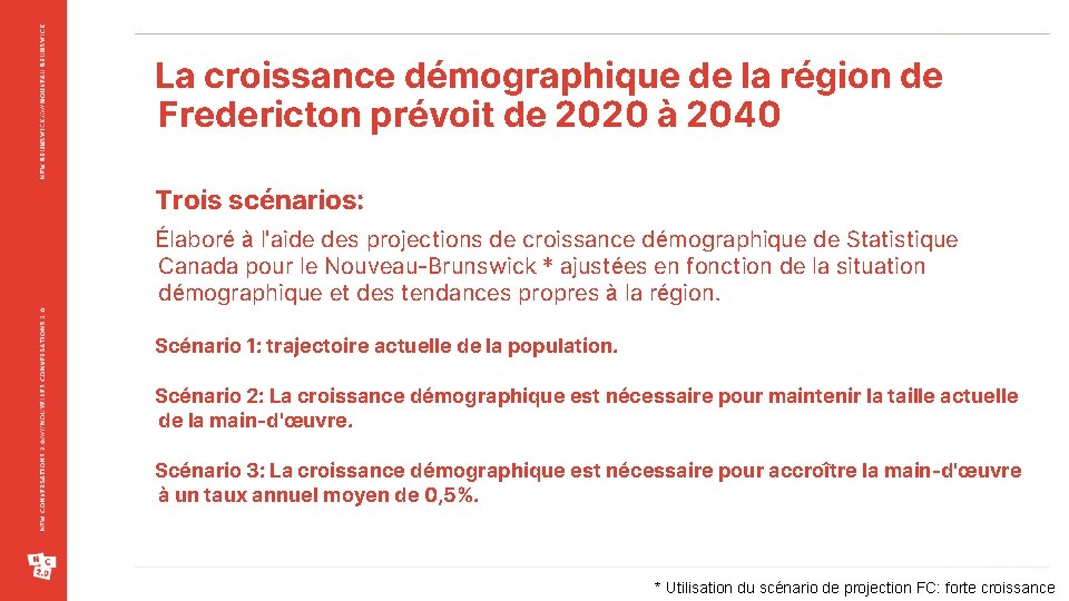 La croissance démographique de la région de Fredericton prévoit de 2020 à 2040 Trois