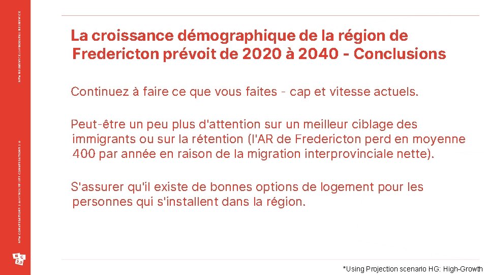 La croissance démographique de la région de Fredericton prévoit de 2020 à 2040 -