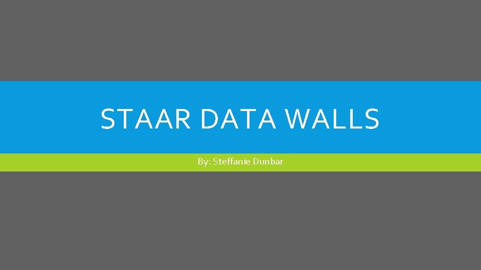 STAAR DATA WALLS By: Steffanie Dunbar 