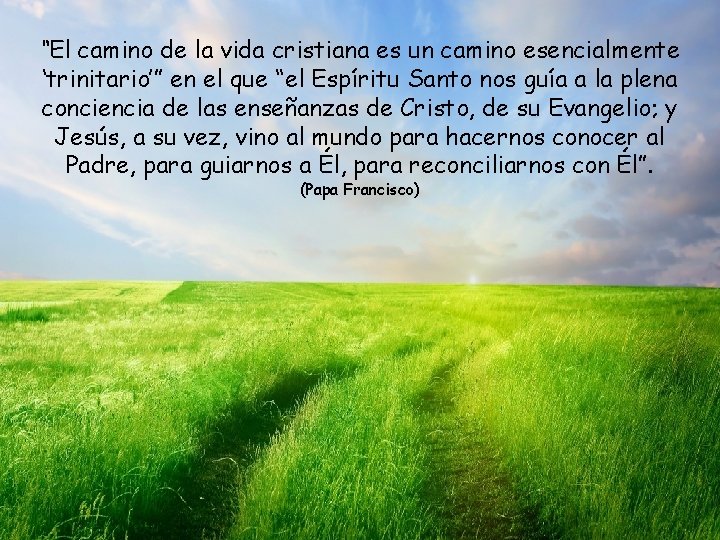 “El camino de la vida cristiana es un camino esencialmente ‘trinitario’” en el que