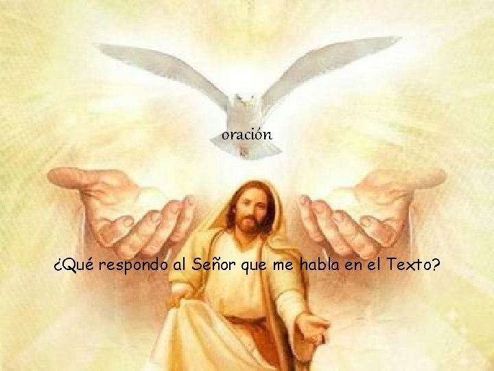 oración ¿Qué respondo al Señor que me habla en el Texto? 