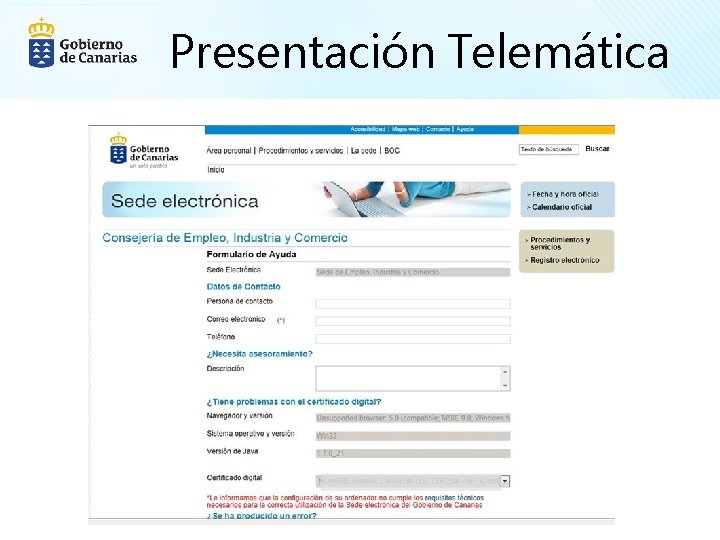 Presentación Telemática Presentación Telemática