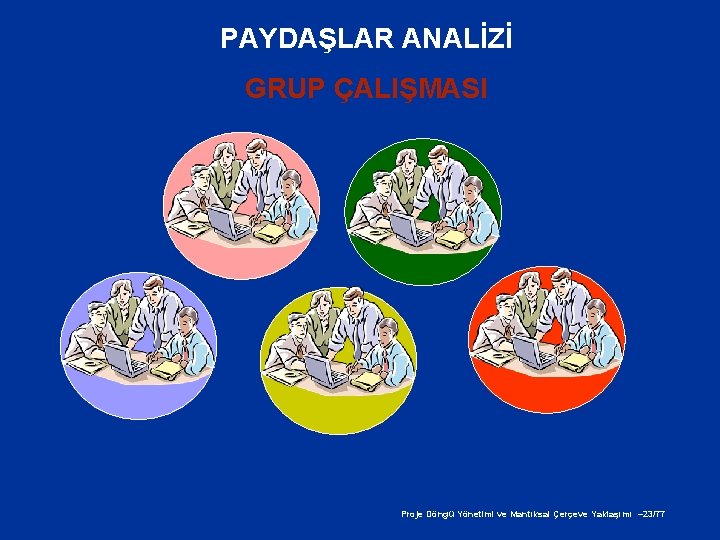 PAYDAŞLAR ANALİZİ GRUP ÇALIŞMASI Proje Döngü Yönetimi ve Mantıksal Çerçeve Yaklaşımı – 23/77 