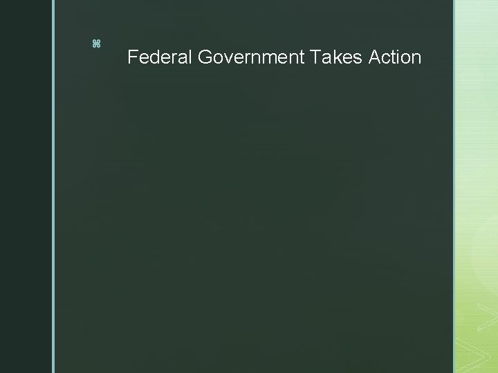 z Federal Government Takes Action 