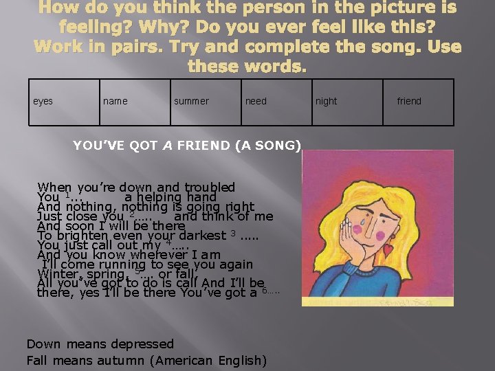 How do you think the person in the picture is feeling? Why? Do you How do you think the person in the picture is feeling? Why? Do you