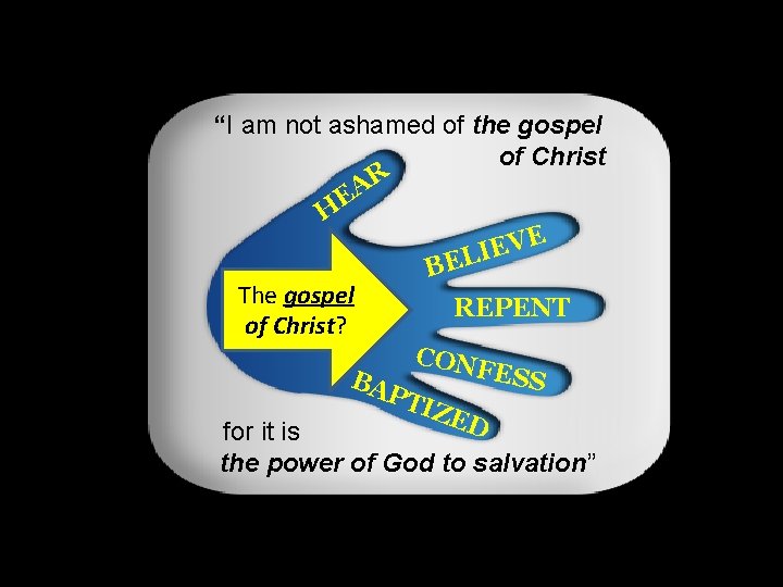 “I am not ashamed of the gospel of Christ R A E H E
