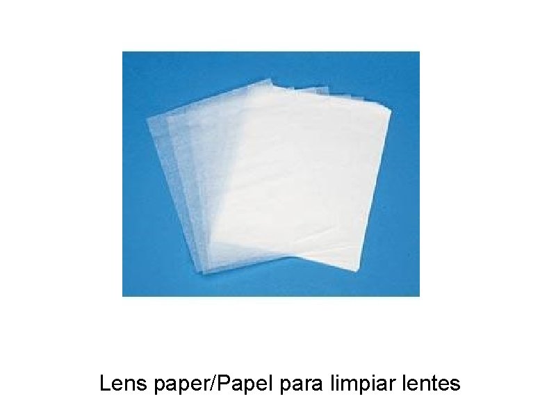 Lens paper/Papel para limpiar lentes 