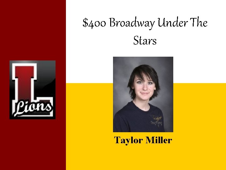 $400 Broadway Under The Stars Taylor Miller 