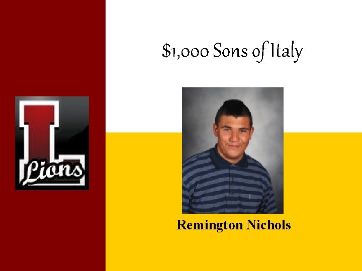 $1, 000 Sons of Italy Remington Nichols 