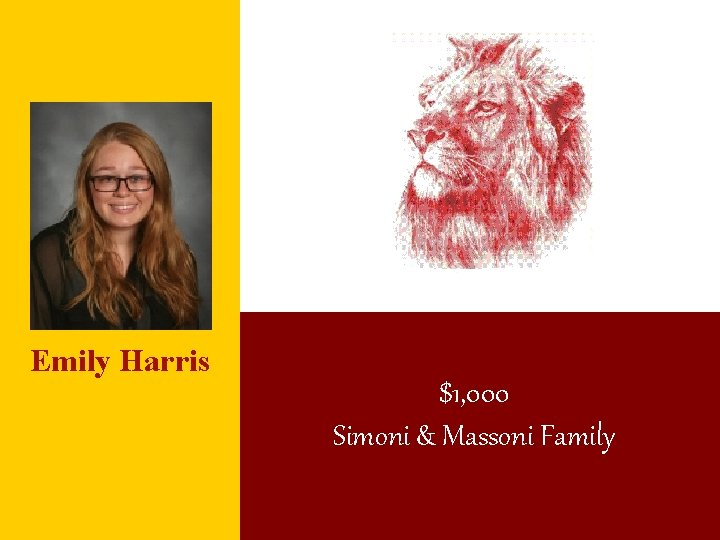 Emily Harris $1, 000 Simoni & Massoni Family 