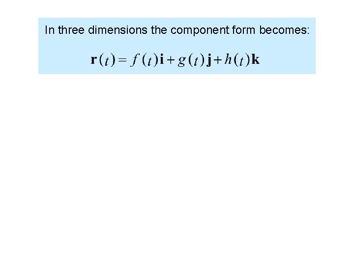 In three dimensions the component form becomes: 