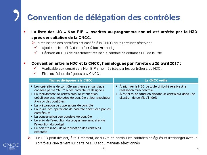 Convention de délégation des contrôles § La liste des UC « Non EIP »