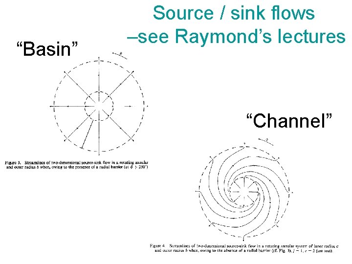 “Basin” Source / sink flows –see Raymond’s lectures “Channel” “Basin” Source / sink flows –see Raymond’s lectures “Channel”