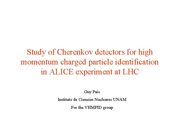 Study of Cherenkov detectors for high momentum charged particle identification in ALICE experiment at