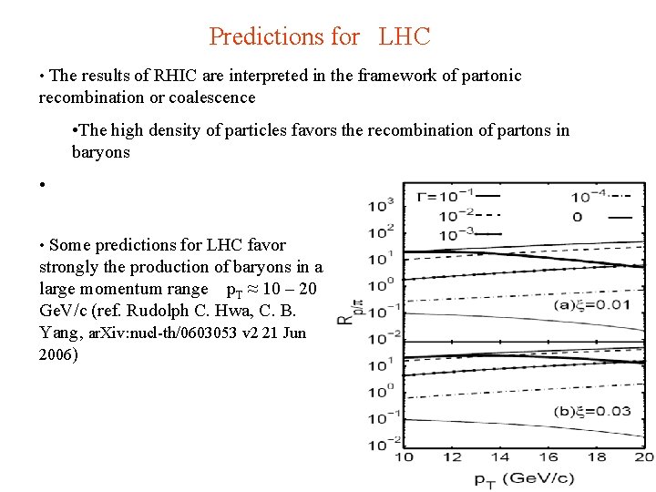 Predictions for LHC • The results of RHIC are interpreted in the framework of
