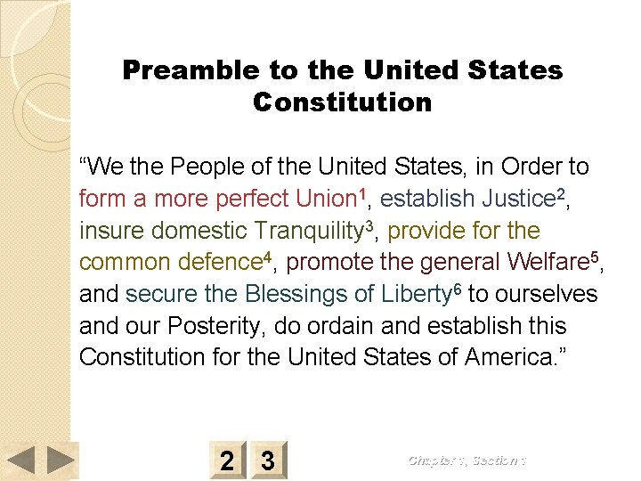 Preamble to the United States Constitution “We the People of the United States, in