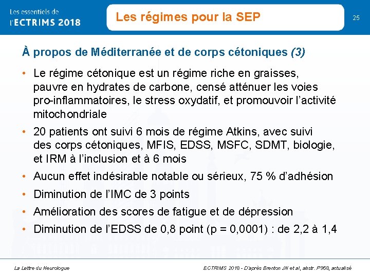 Les régimes pour la SEP À propos de Méditerranée et de corps cétoniques (3)