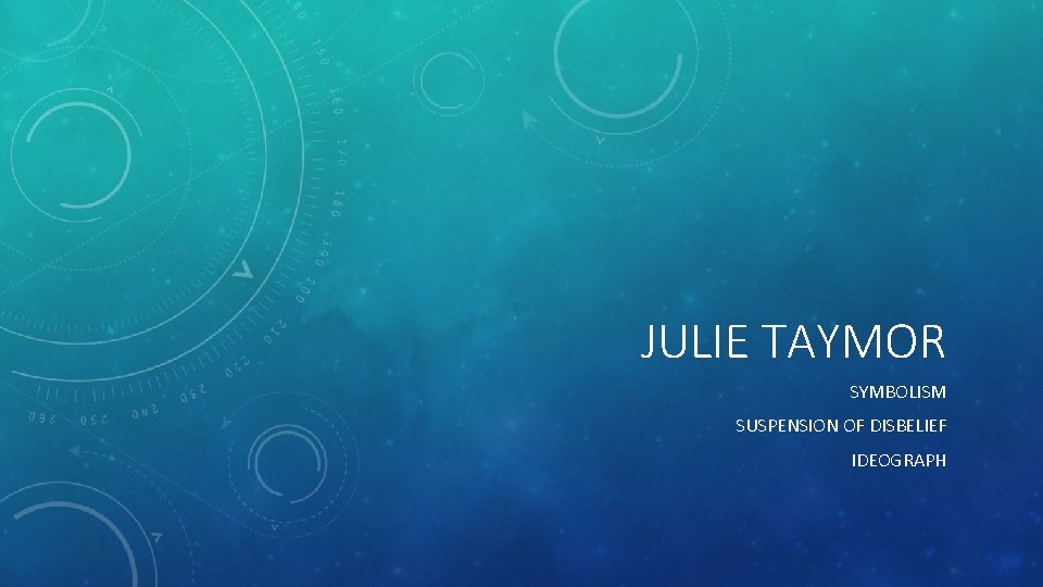JULIE TAYMOR SYMBOLISM SUSPENSION OF DISBELIEF IDEOGRAPH 