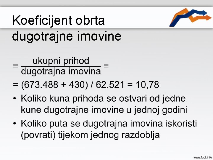 Koeficijent obrta dugotrajne imovine • 