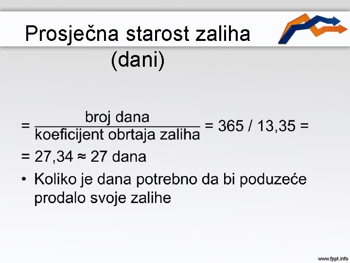 Prosječna starost zaliha (dani) • 