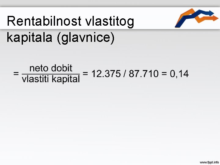 Rentabilnost vlastitog kapitala (glavnice) • 