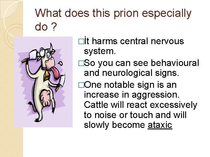 What does this prion especially do ? �İt harms central nervous system. �So you