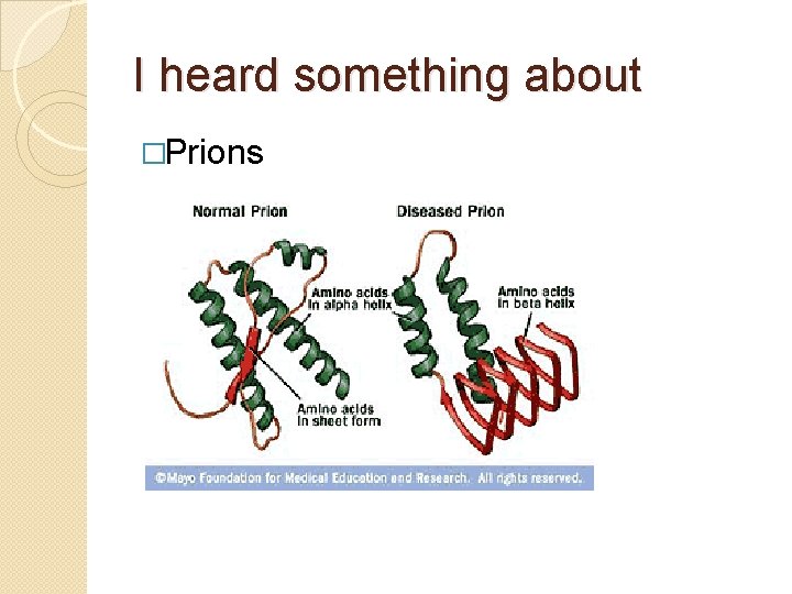 I heard something about �Prions 