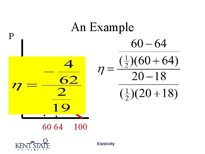 An Example P 50 20 18 60 64 Q 100 Elasticity An Example P 50 20 18 60 64 Q 100 Elasticity