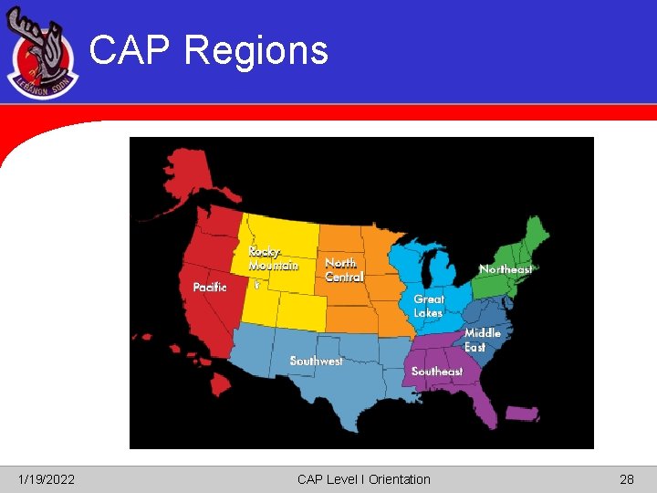 CAP Regions 1/19/2022 CAP Level I Orientation 28 