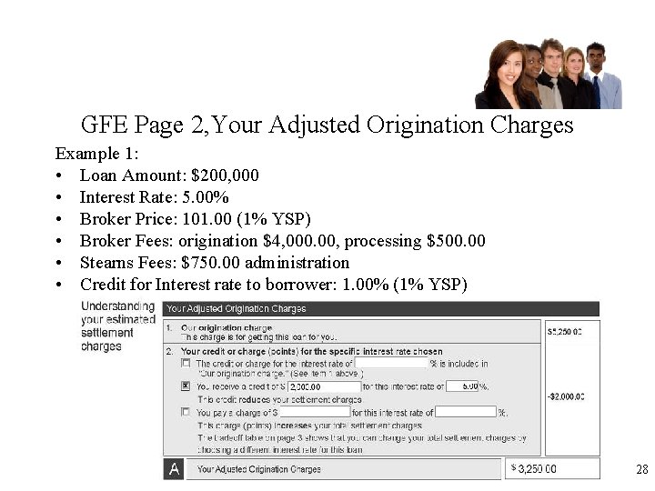 GFE Page 2, Your Adjusted Origination Charges Example 1: • Loan Amount: $200, 000