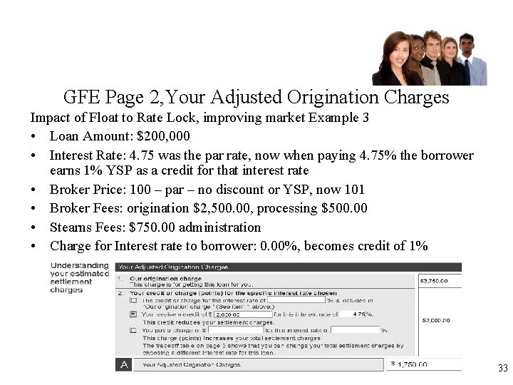 GFE Page 2, Your Adjusted Origination Charges Impact of Float to Rate Lock, improving