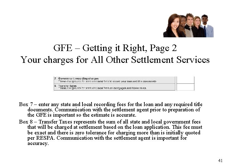 GFE – Getting it Right, Page 2 Your charges for All Other Settlement Services