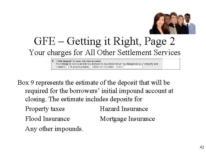 GFE – Getting it Right, Page 2 Your charges for All Other Settlement Services
