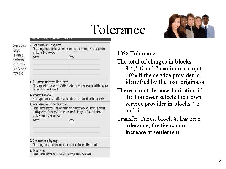 Tolerance 10% Tolerance: The total of charges in blocks 3, 4, 5, 6 and