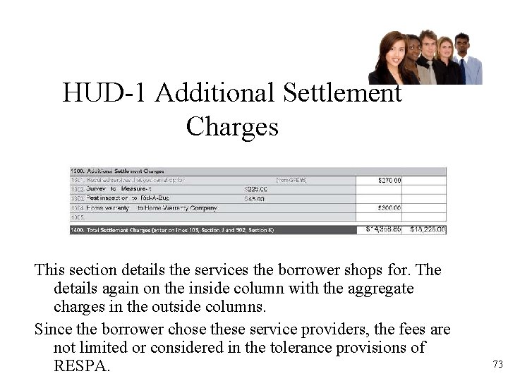 HUD-1 Additional Settlement Charges This section details the services the borrower shops for. The