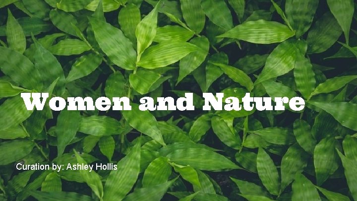 Women and Nature Curation by: Ashley Hollis 