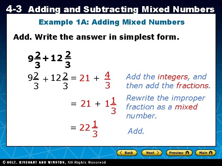 4 3 Adding And Subtracting Mixed Numbers California