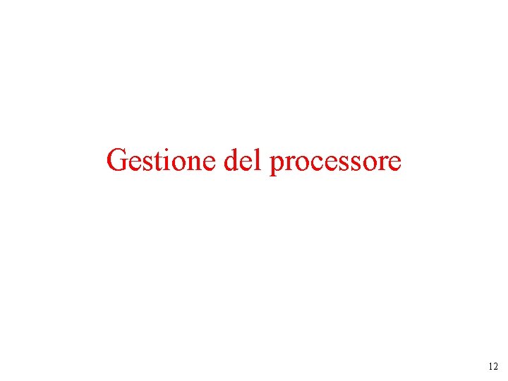 Gestione del processore 12 