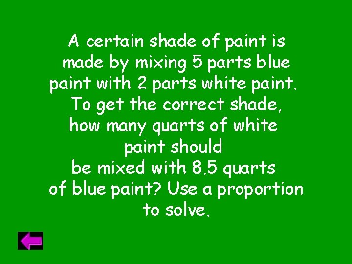 A certain shade of paint is made by mixing 5 parts blue paint with