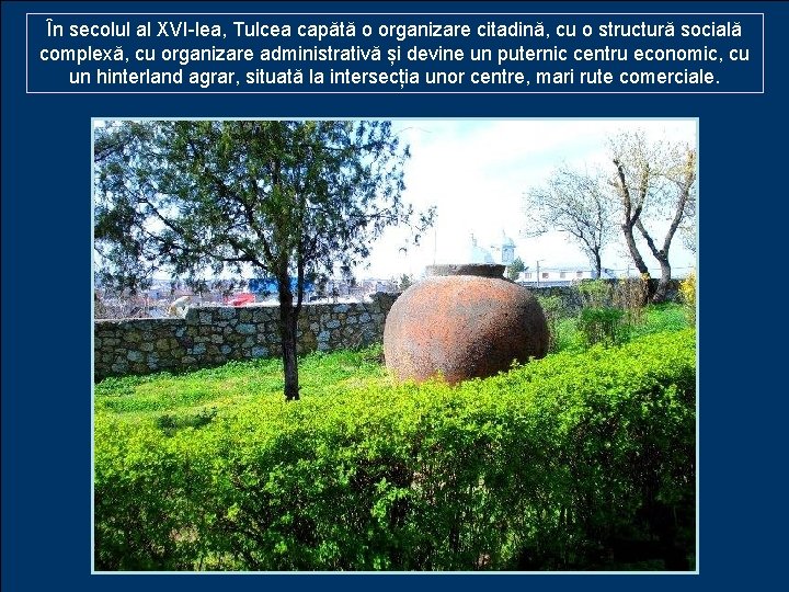 În secolul al XVI-lea, Tulcea capătă o organizare citadină, cu o structură socială complexă,