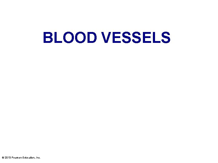 BLOOD VESSELS © 2013 Pearson Education, Inc. 