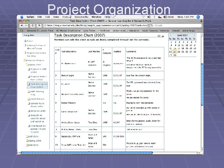 Project Organization 