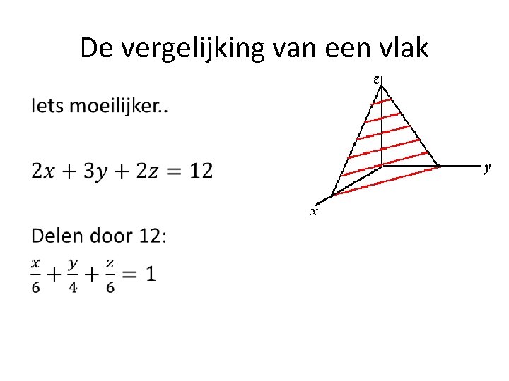 De vergelijking van een vlak • 