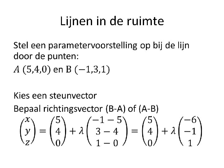 Lijnen in de ruimte • 