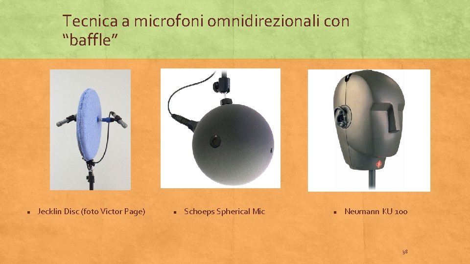 Tecnica a microfoni omnidirezionali con “baffle” Jecklin Disc (foto Victor Page) Schoeps Spherical Mic