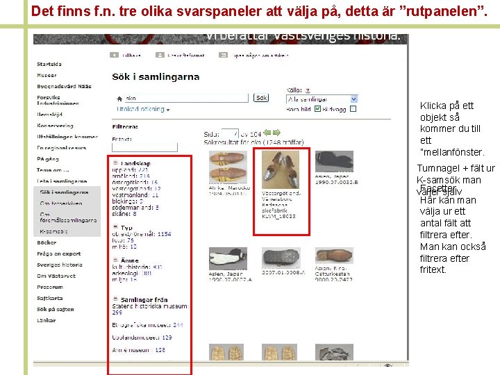 Det finns f. n. tre olika svarspaneler att välja på, detta är ”rutpanelen”. Klicka