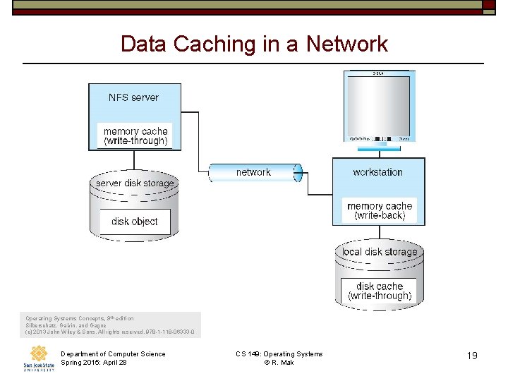 Data Caching in a Network Operating Systems Concepts, 9 th edition Silberschatz, Galvin, and