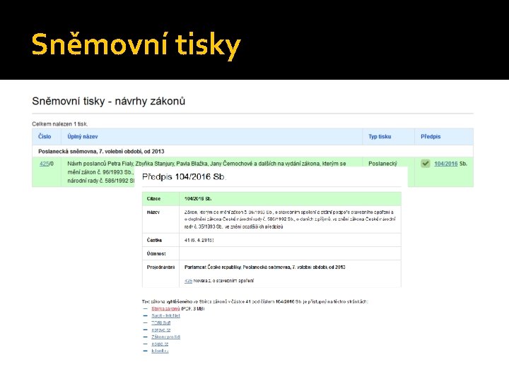 Sněmovní tisky 